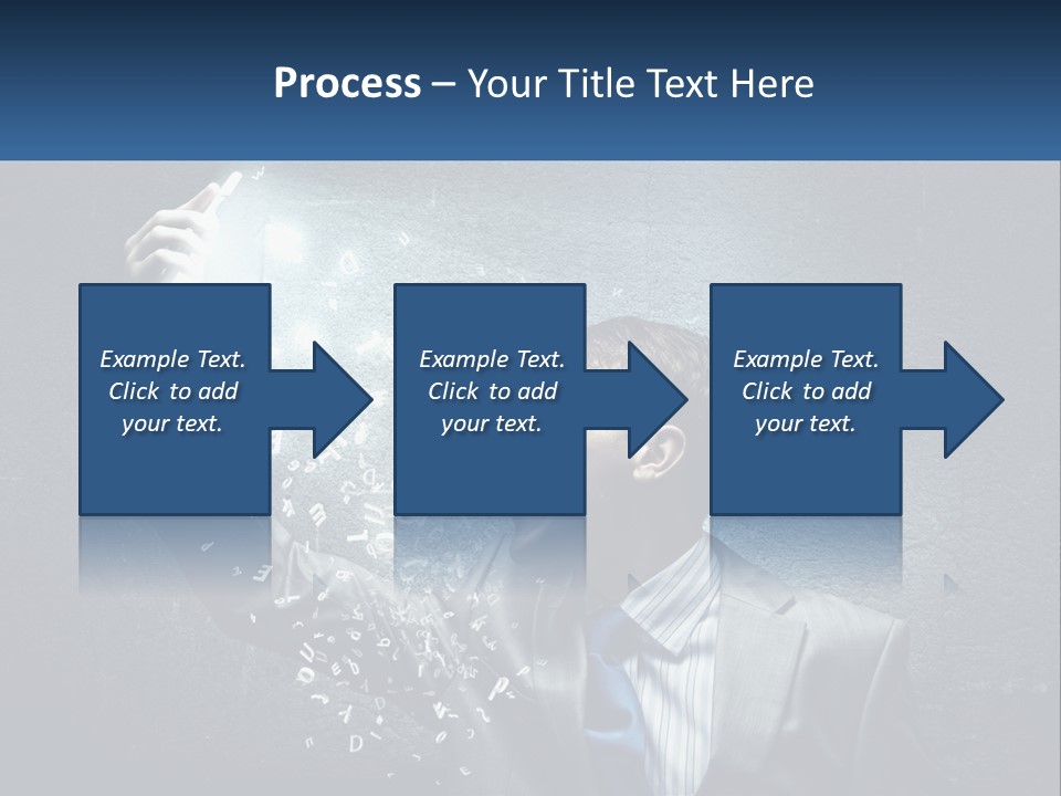 A Man In A Suit Is Holding A Light Bulb PowerPoint Template