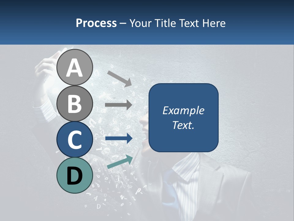 A Man In A Suit Is Holding A Light Bulb PowerPoint Template