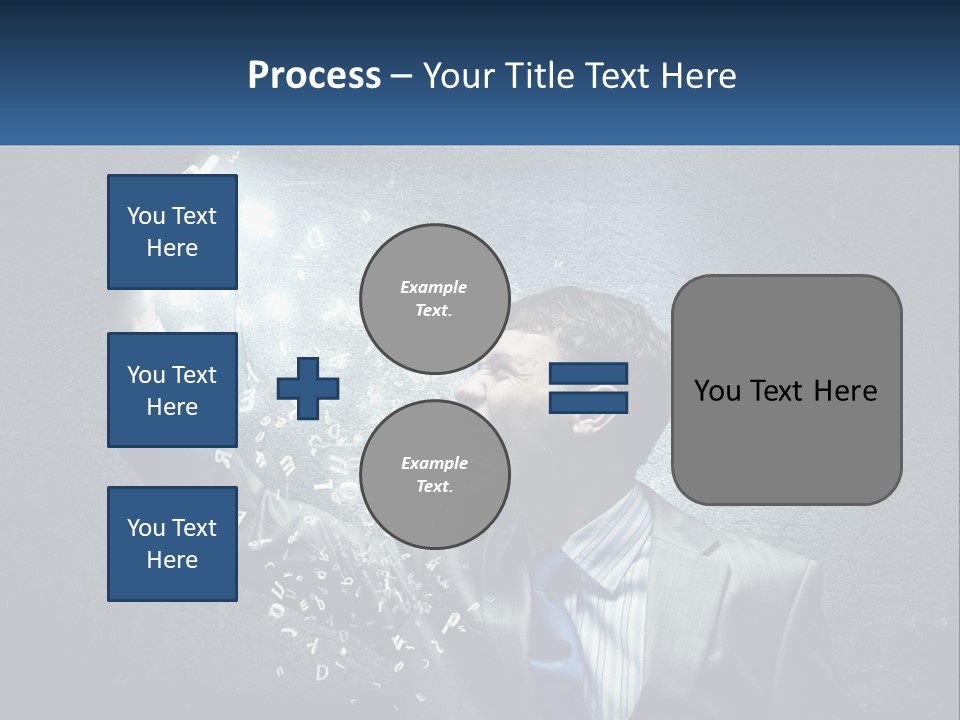 A Man In A Suit Is Holding A Light Bulb PowerPoint Template