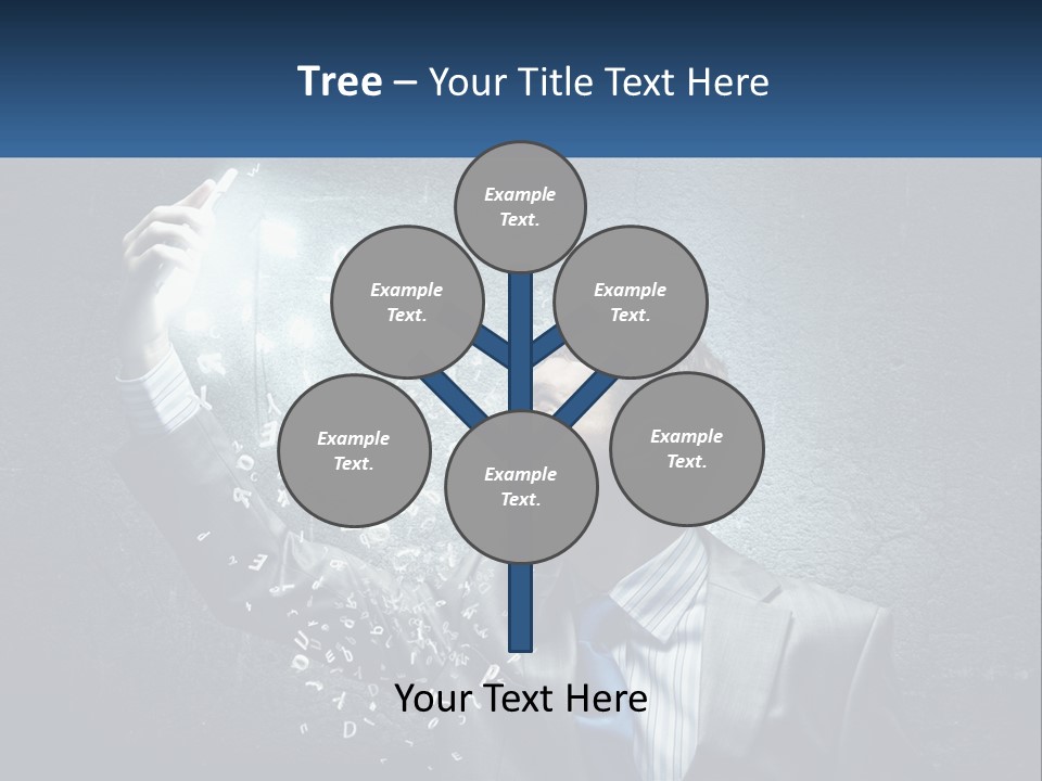 A Man In A Suit Is Holding A Light Bulb PowerPoint Template