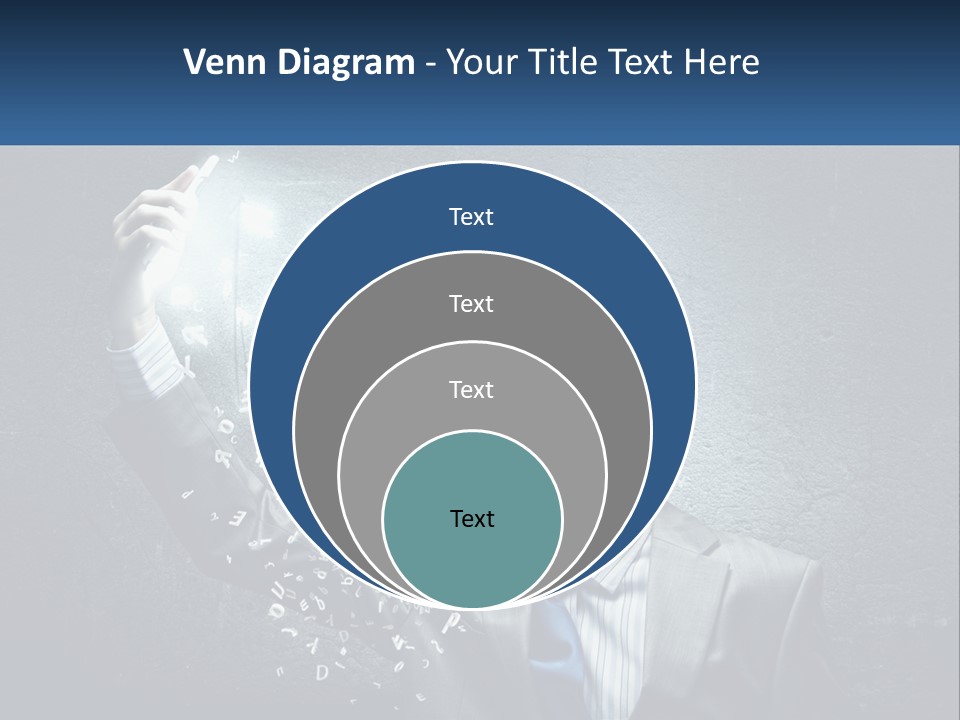 A Man In A Suit Is Holding A Light Bulb PowerPoint Template