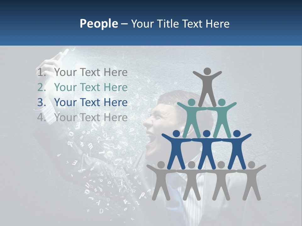 A Man In A Suit Is Holding A Light Bulb PowerPoint Template