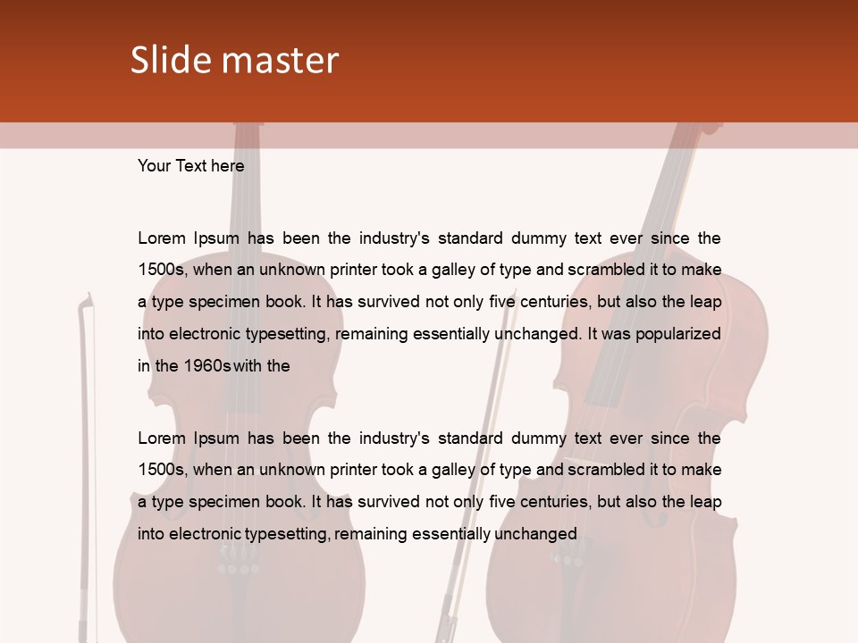 A Violin With A Bow And A Bow On It PowerPoint Template