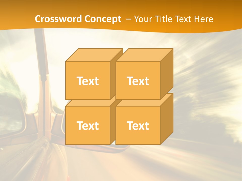 A Car's Side View Mirror On The Side Of A Road PowerPoint Template
