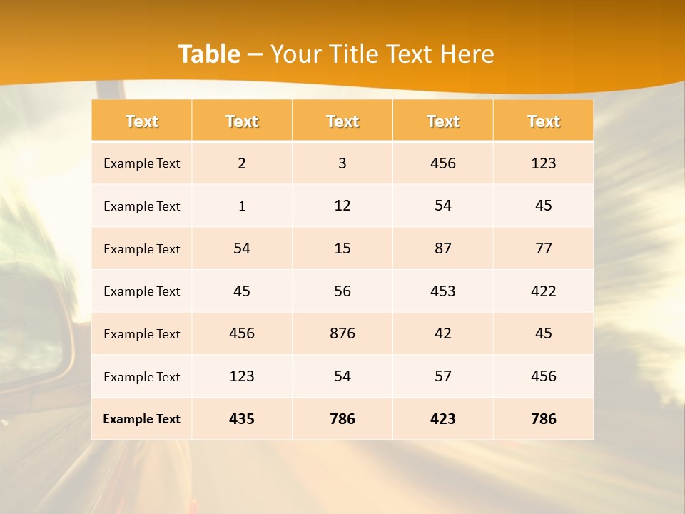 A Car's Side View Mirror On The Side Of A Road PowerPoint Template