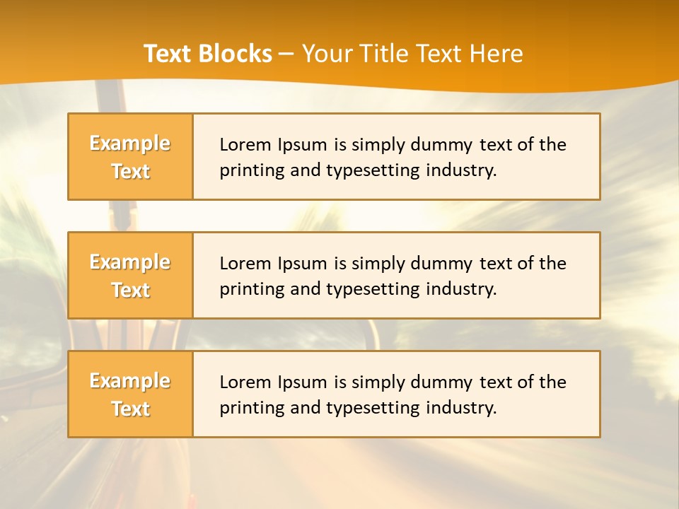 A Car's Side View Mirror On The Side Of A Road PowerPoint Template