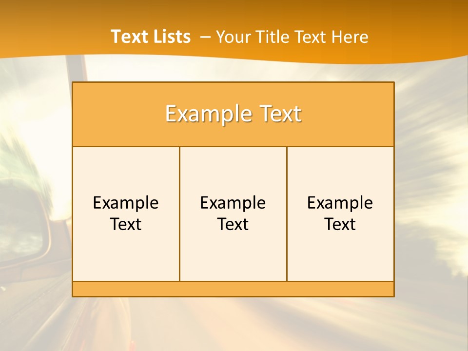 A Car's Side View Mirror On The Side Of A Road PowerPoint Template