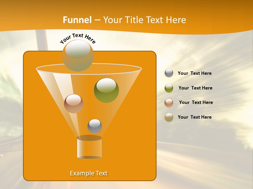 A Car's Side View Mirror On The Side Of A Road PowerPoint Template
