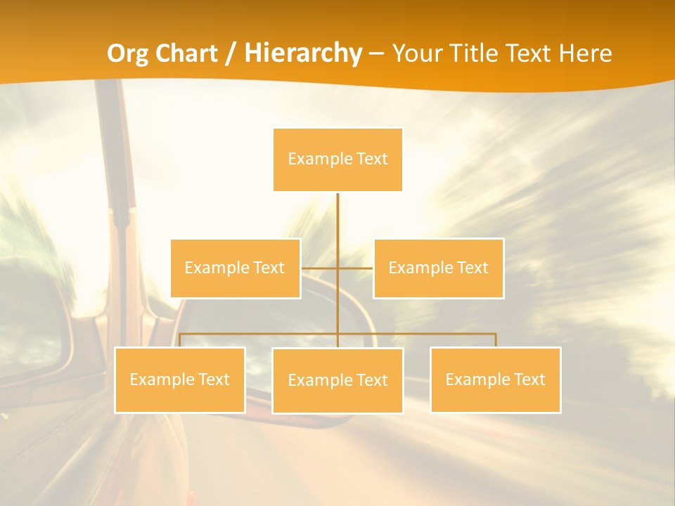 A Car's Side View Mirror On The Side Of A Road PowerPoint Template