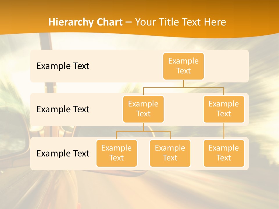 A Car's Side View Mirror On The Side Of A Road PowerPoint Template