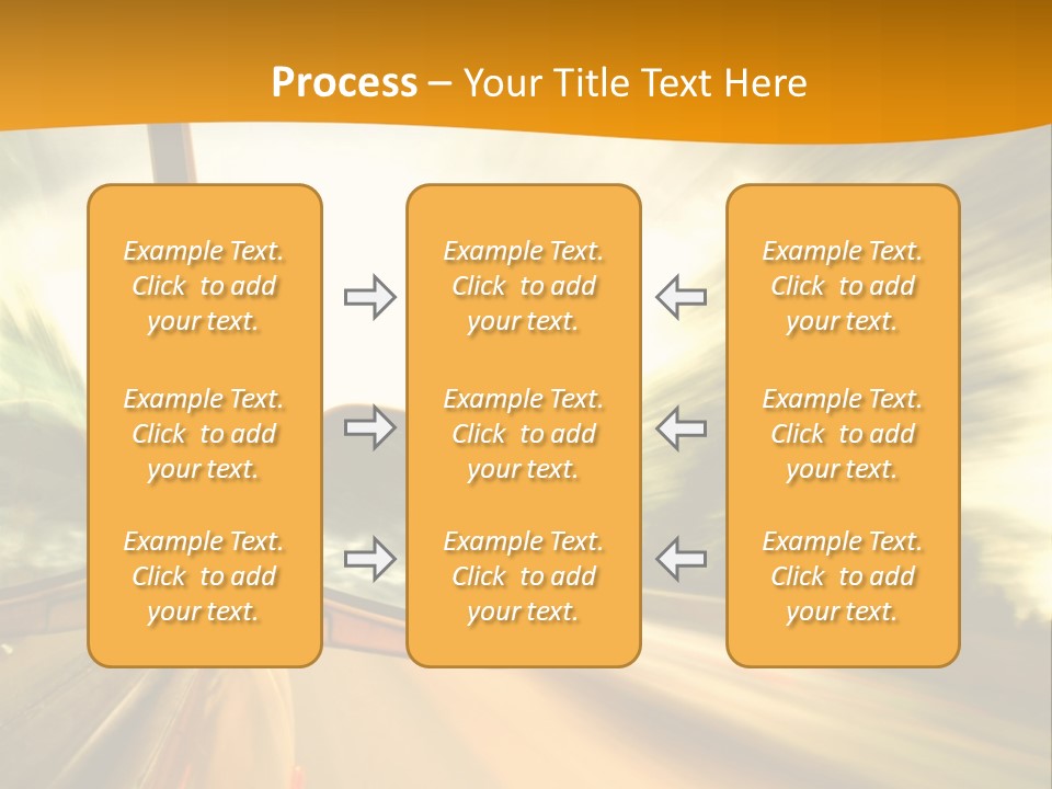 A Car's Side View Mirror On The Side Of A Road PowerPoint Template