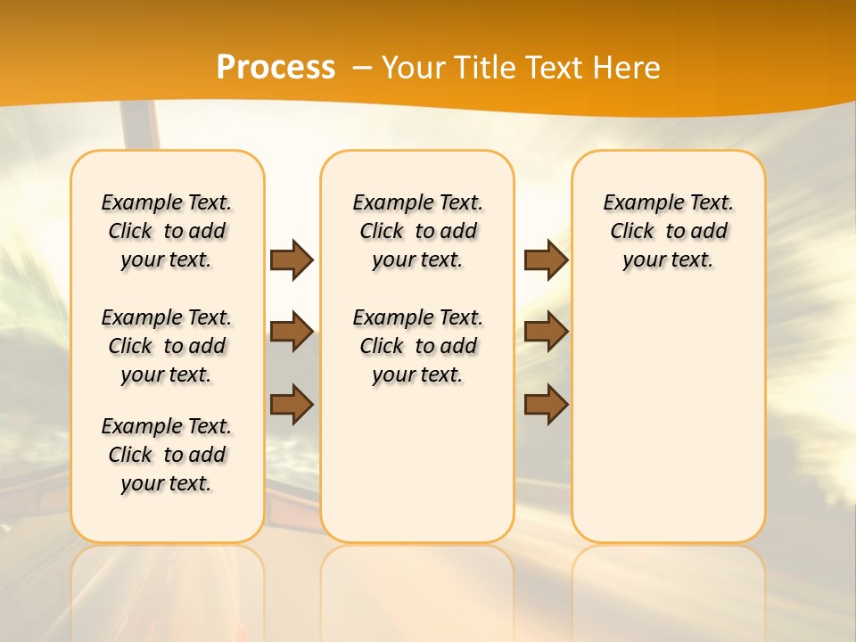 A Car's Side View Mirror On The Side Of A Road PowerPoint Template