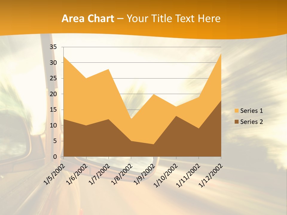 A Car's Side View Mirror On The Side Of A Road PowerPoint Template
