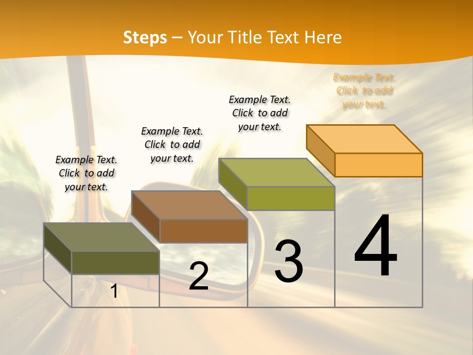 A Car's Side View Mirror On The Side Of A Road PowerPoint Template