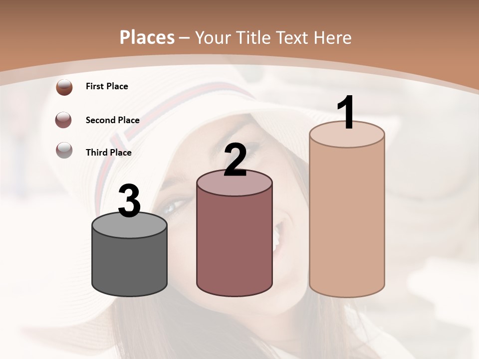 A Woman In A Hat Is Smiling For The Camera PowerPoint Template