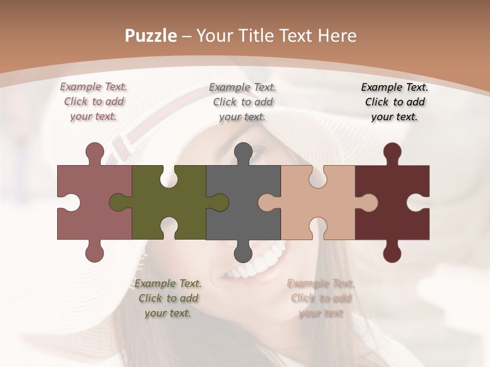 A Woman In A Hat Is Smiling For The Camera PowerPoint Template