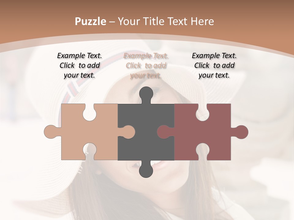 A Woman In A Hat Is Smiling For The Camera PowerPoint Template