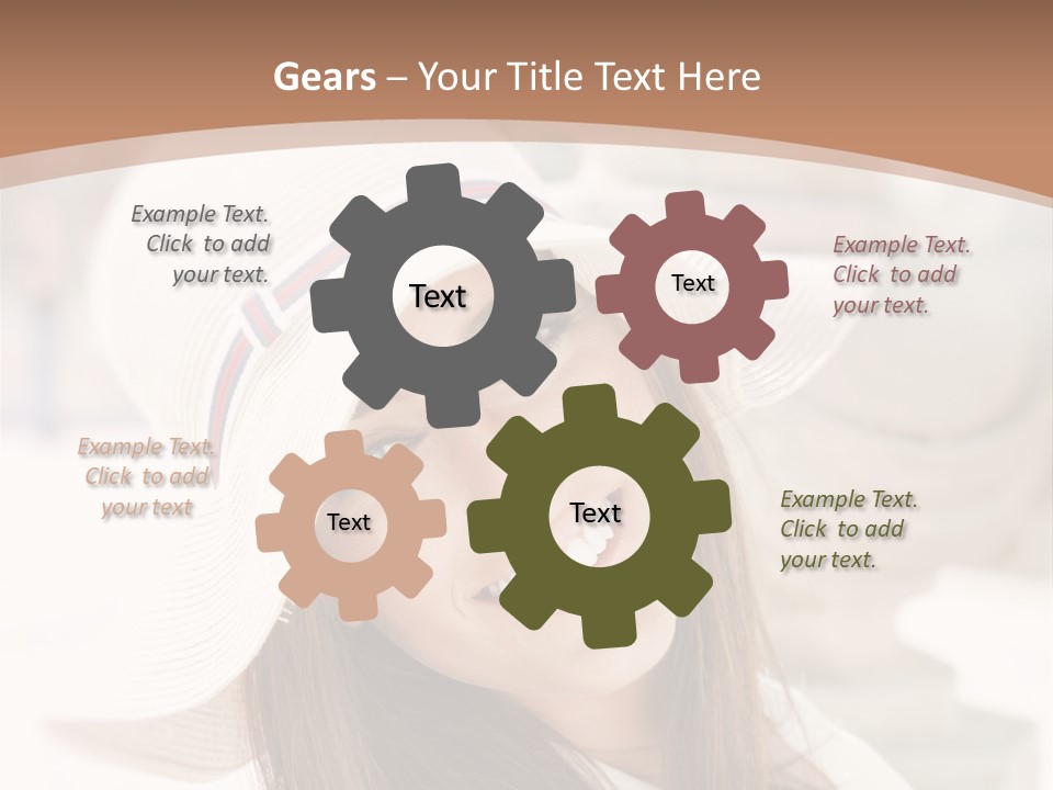 A Woman In A Hat Is Smiling For The Camera PowerPoint Template