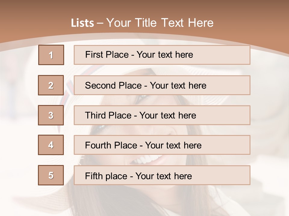 A Woman In A Hat Is Smiling For The Camera PowerPoint Template