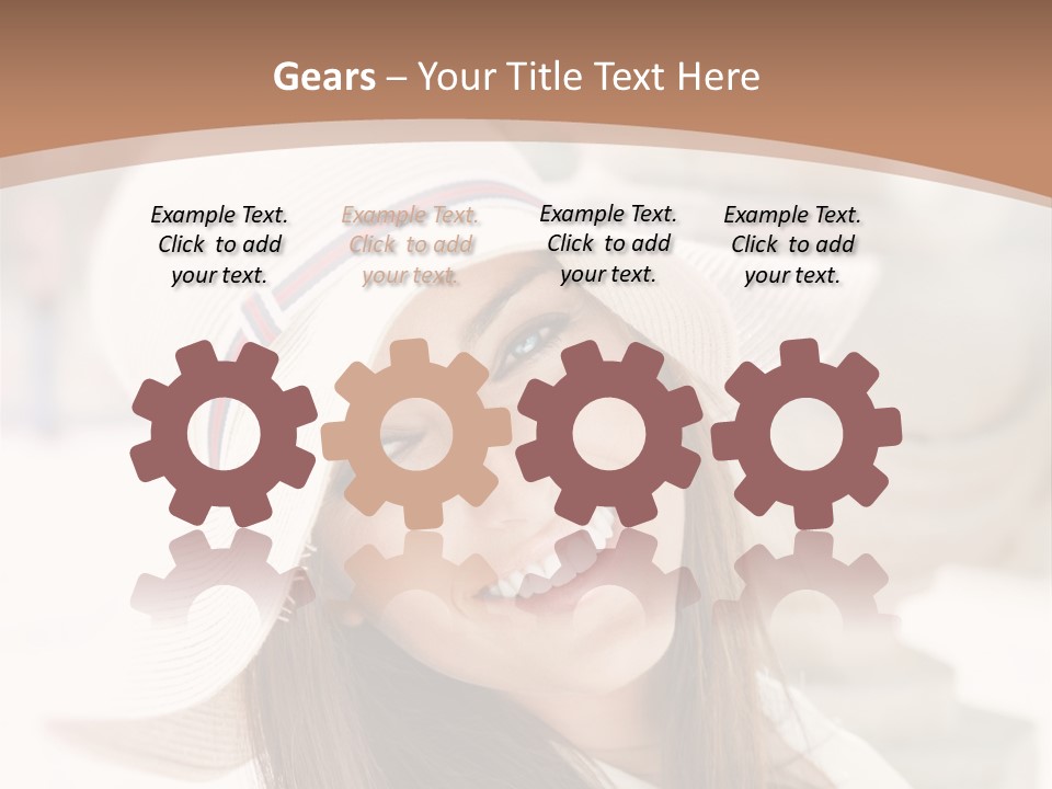 A Woman In A Hat Is Smiling For The Camera PowerPoint Template