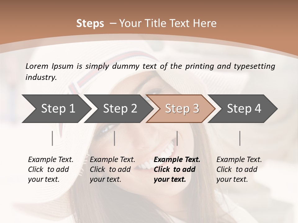 A Woman In A Hat Is Smiling For The Camera PowerPoint Template