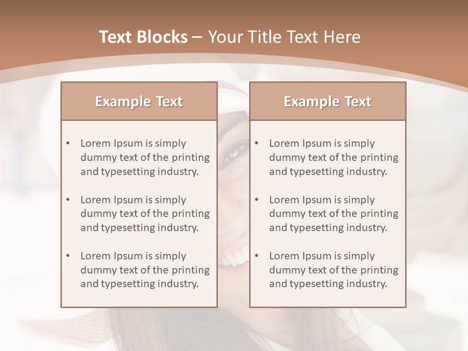 A Woman In A Hat Is Smiling For The Camera PowerPoint Template