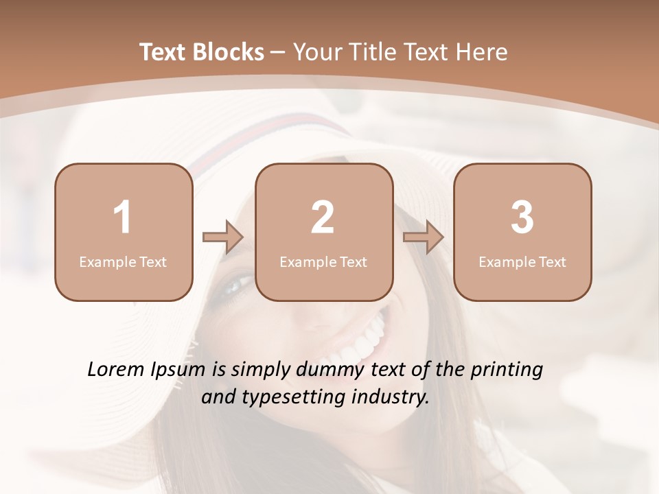 A Woman In A Hat Is Smiling For The Camera PowerPoint Template