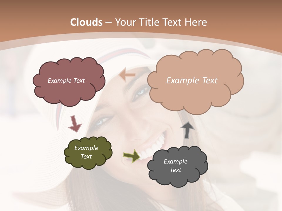 A Woman In A Hat Is Smiling For The Camera PowerPoint Template