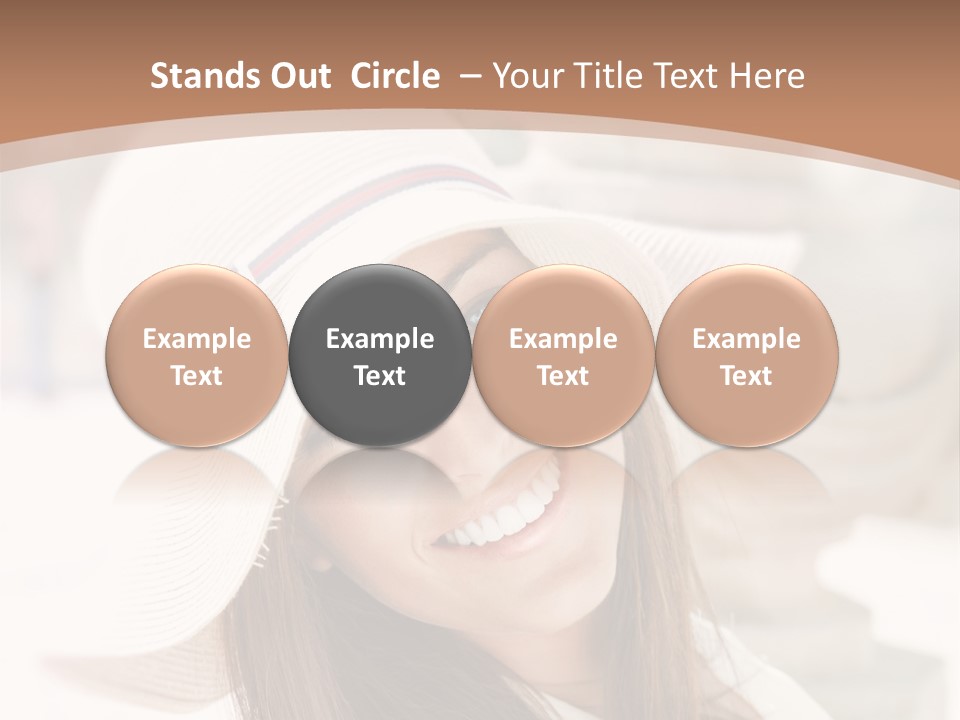 A Woman In A Hat Is Smiling For The Camera PowerPoint Template