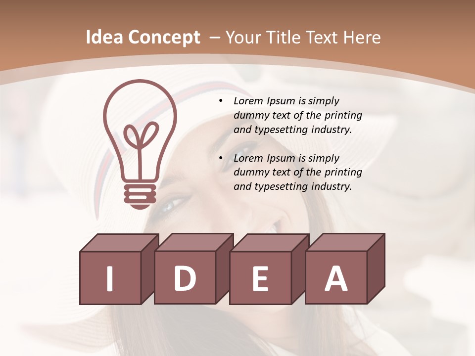 A Woman In A Hat Is Smiling For The Camera PowerPoint Template
