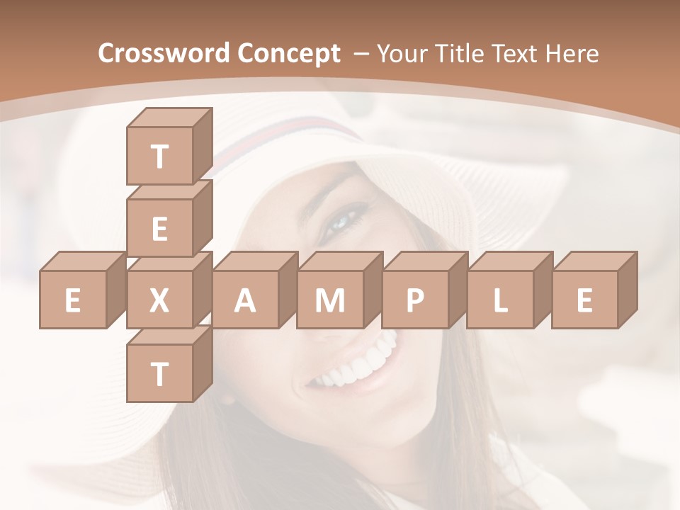 A Woman In A Hat Is Smiling For The Camera PowerPoint Template