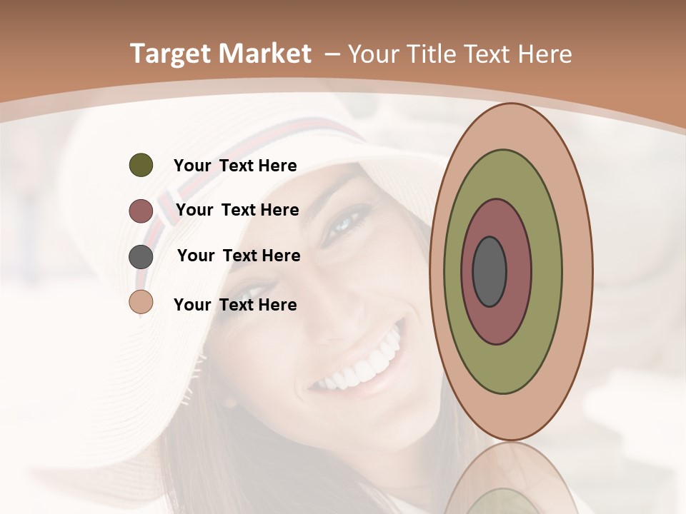 A Woman In A Hat Is Smiling For The Camera PowerPoint Template