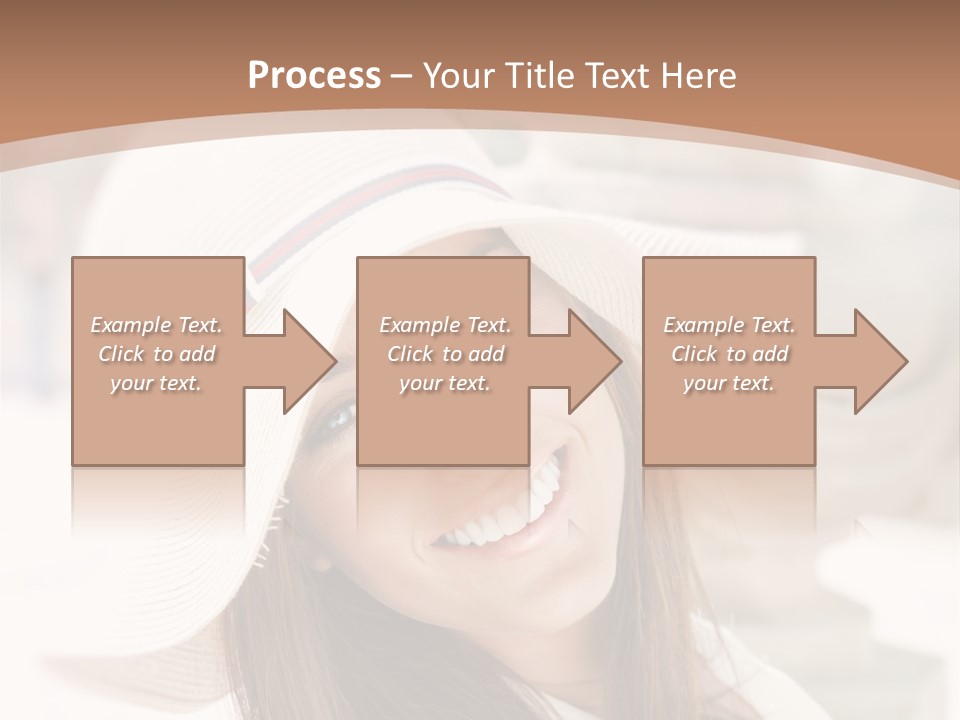 A Woman In A Hat Is Smiling For The Camera PowerPoint Template