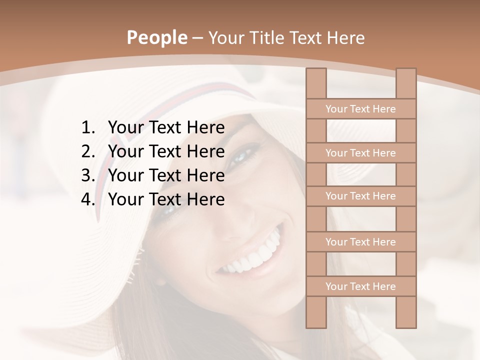 A Woman In A Hat Is Smiling For The Camera PowerPoint Template