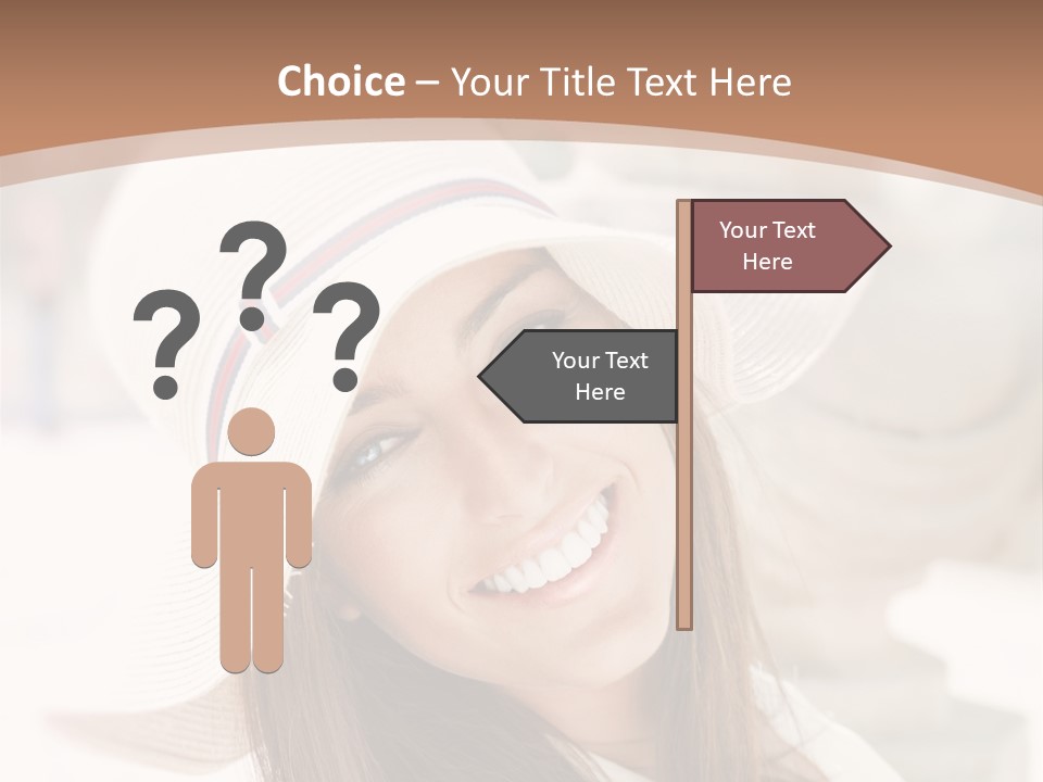 A Woman In A Hat Is Smiling For The Camera PowerPoint Template