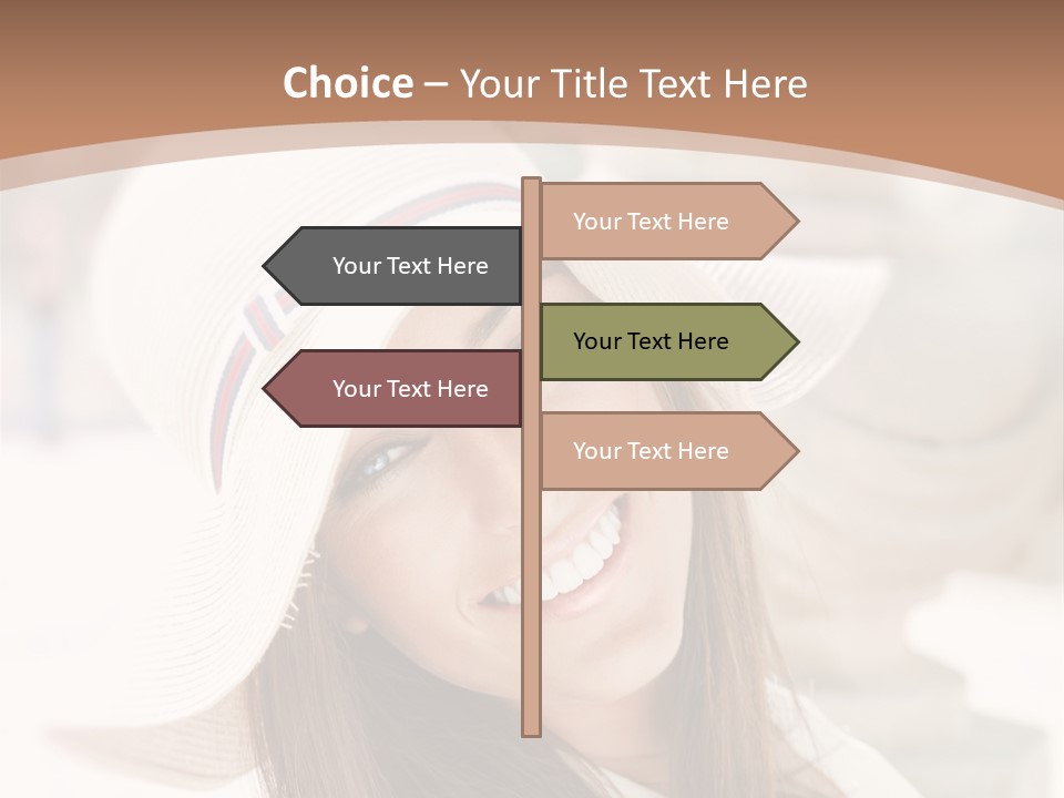 A Woman In A Hat Is Smiling For The Camera PowerPoint Template