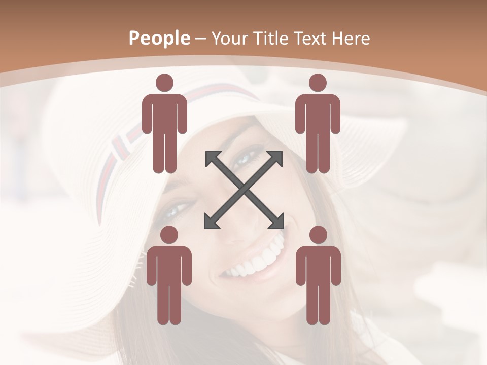A Woman In A Hat Is Smiling For The Camera PowerPoint Template