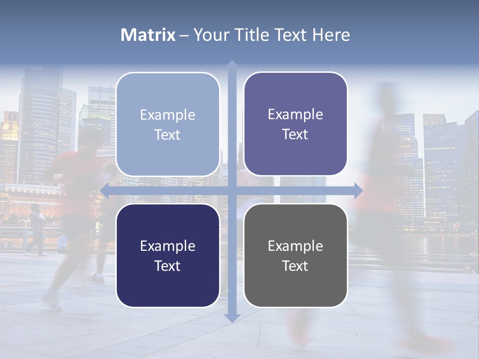 A Group Of People Running In A City PowerPoint Template