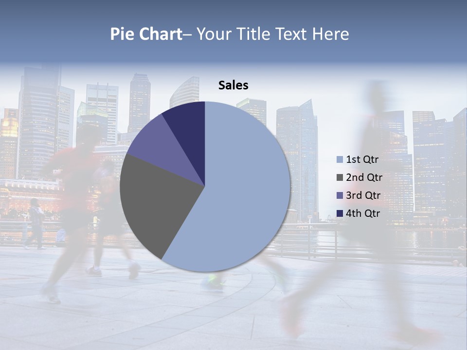 A Group Of People Running In A City PowerPoint Template