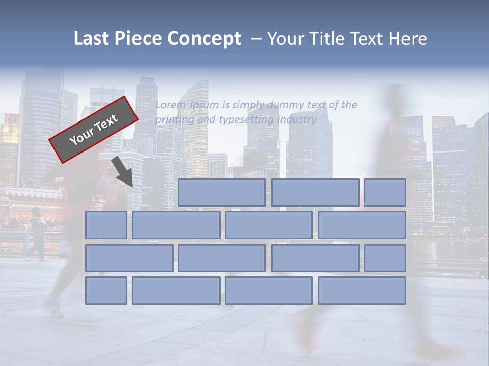 A Group Of People Running In A City PowerPoint Template