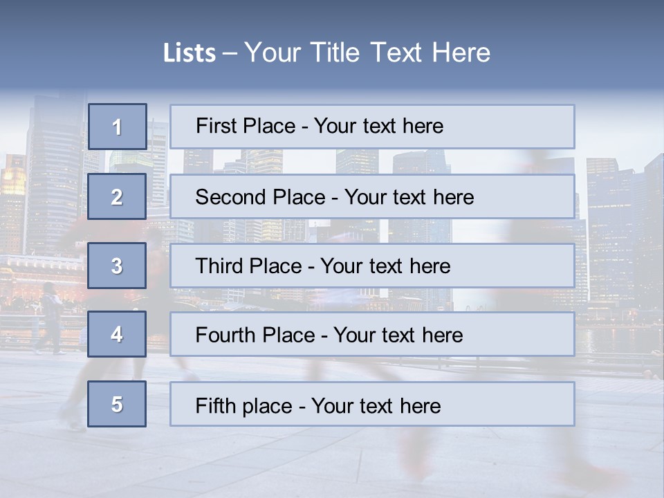 A Group Of People Running In A City PowerPoint Template