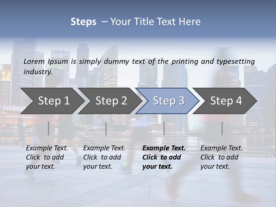 A Group Of People Running In A City PowerPoint Template