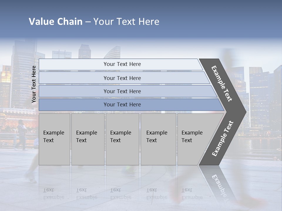 A Group Of People Running In A City PowerPoint Template