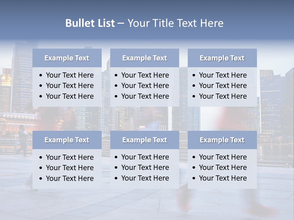 A Group Of People Running In A City PowerPoint Template