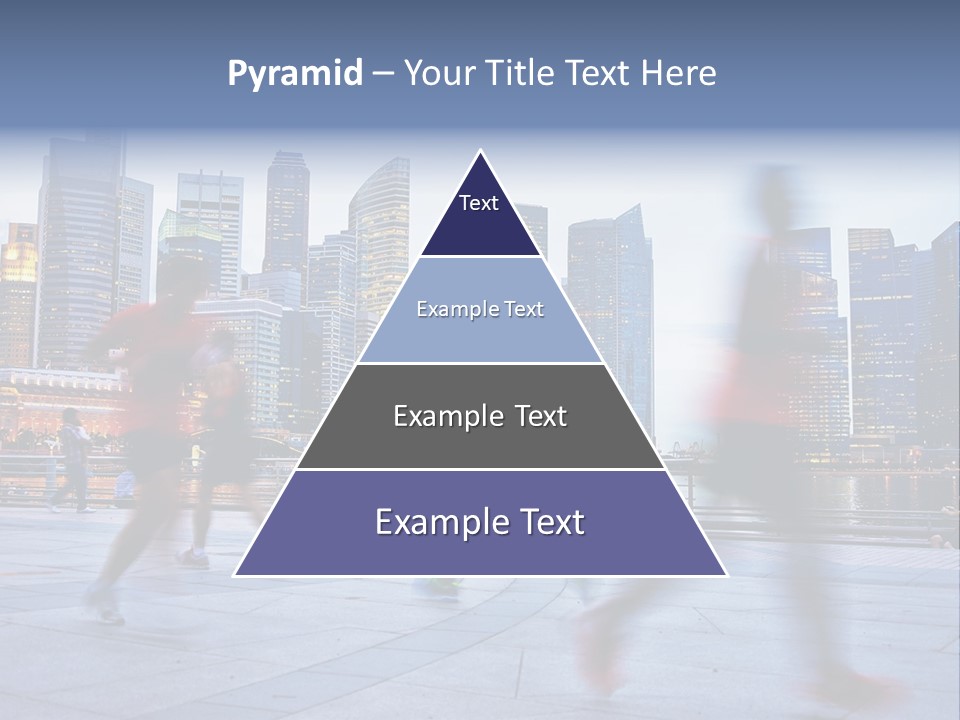 A Group Of People Running In A City PowerPoint Template