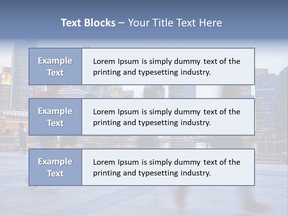 A Group Of People Running In A City PowerPoint Template