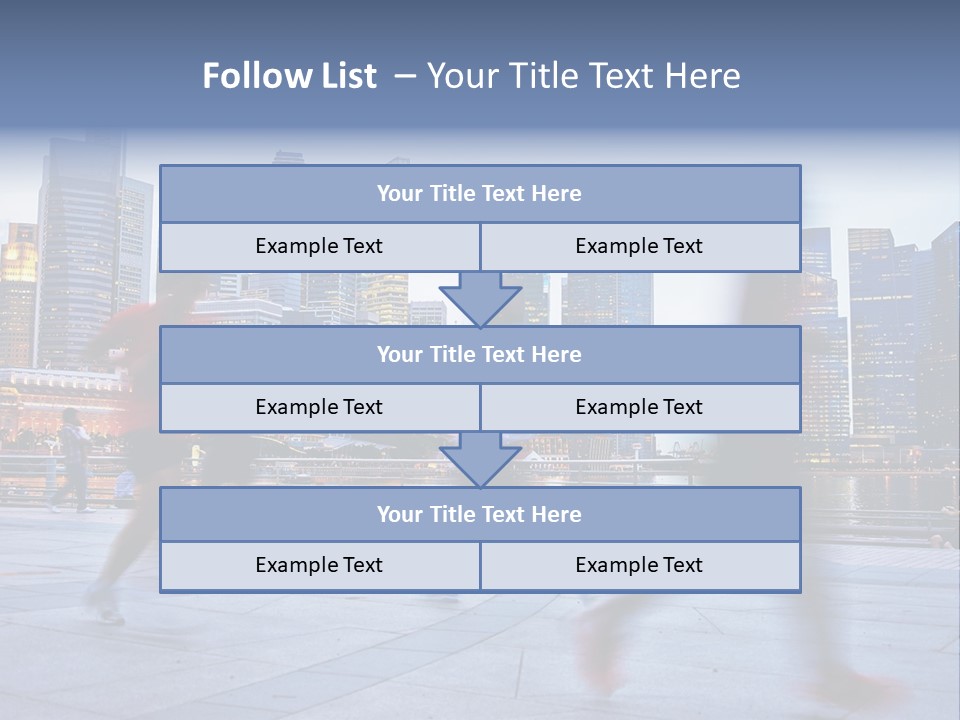 A Group Of People Running In A City PowerPoint Template