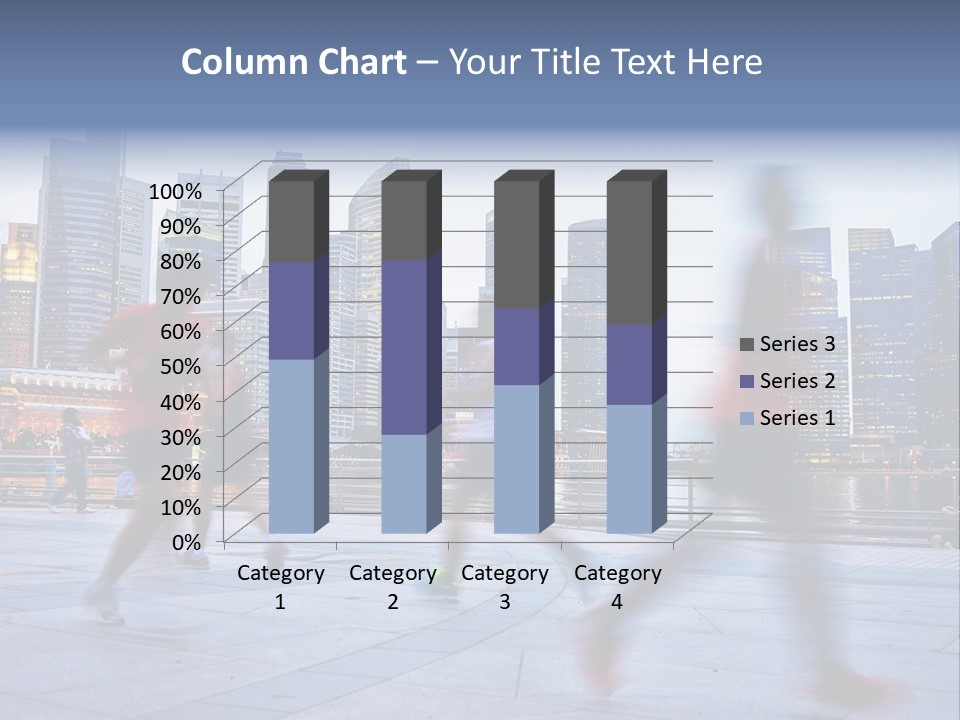 A Group Of People Running In A City PowerPoint Template