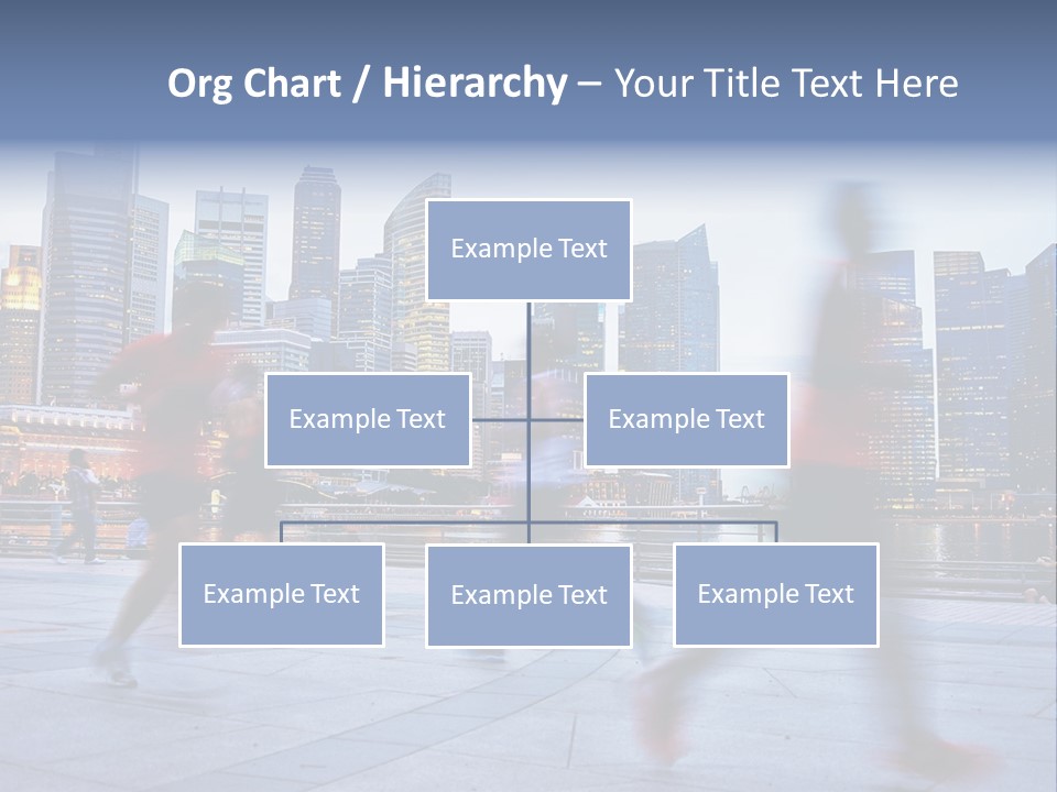 A Group Of People Running In A City PowerPoint Template