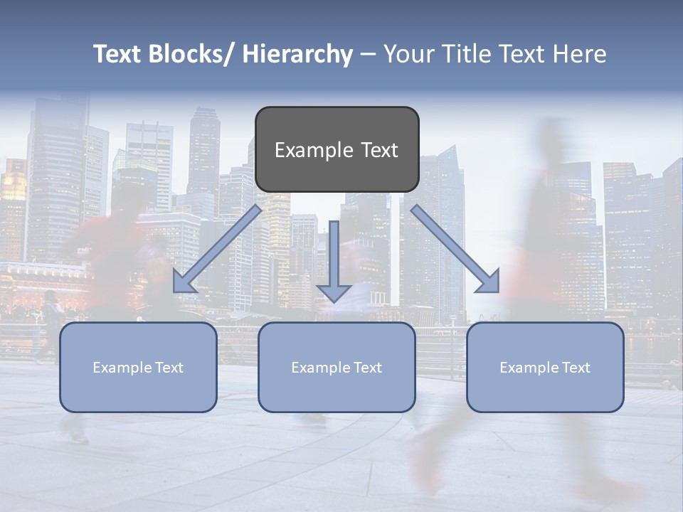 A Group Of People Running In A City PowerPoint Template